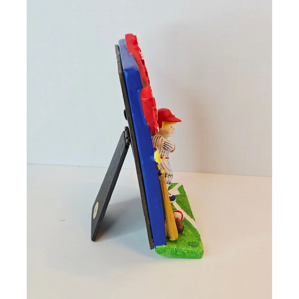 Russ Berrie Slugger Baseball Picture Frame Blue Red 3D Resin 14542 2.5x3.5 Photo